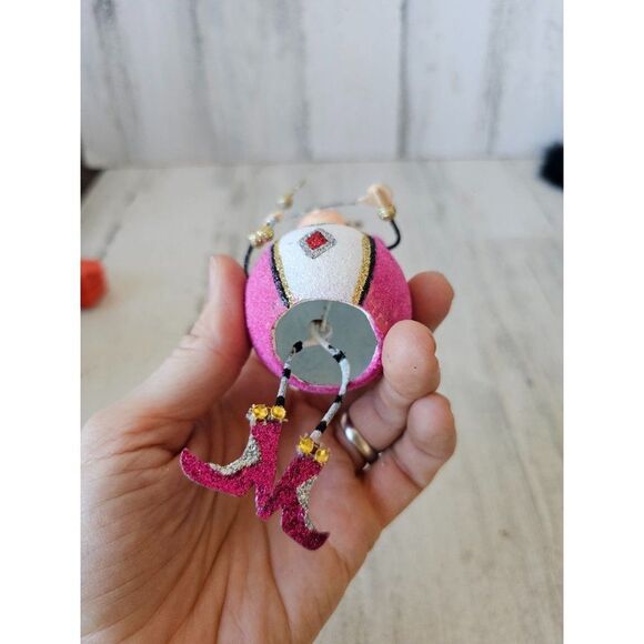 Pier 1 Queen jointed glitter metal valentine ornament vintage Xmas tree wand pin - Picture 9 of 10